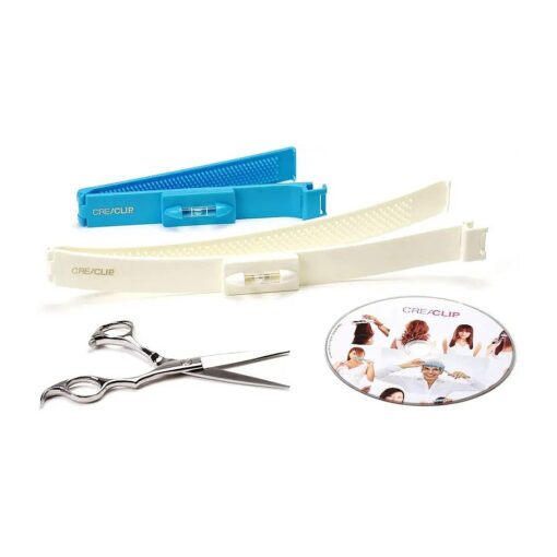 Original CreaClip Deluxe Package Hair Cutting Tools - As seen on Shark Tank - CreaClip Set & Scissors and Instruct, DVD Professional Home Haircutting Guide, Home Hair Cutting Clips for Bangs, Layers