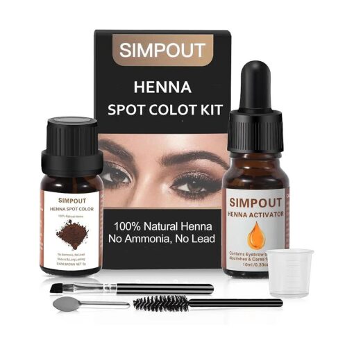 Henna Hair - Pure Natural Henna Kit, Water and Smudge Proof, Professional Spot Henna Kit at Home and Salon, Easy to Use ( Dark Brown )