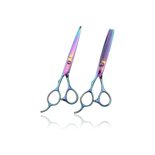 Purple Dragon 6.0 inch Left Hand Barber Hair Cutting Scissor and Thinning Shears - for Professional Left-handed Hairstlist