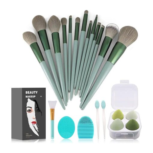 Koccido Makeup Brushes 22 Pcs Makeup Kit, Foundation Brush Eyeshadow Brush Make up Brushes Set ( Green, 22 Piece Set )