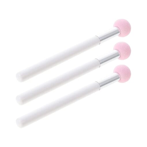 BinaryABC Foundation Sponge Powder Brush, Makeup Puff Makeup Brush Sponge Applicator Concealer Brush,3Pcs ( Pink )