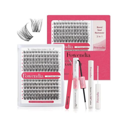 Lash Extension Kit Lash Clusters DIY Eyelash Extension Kit with 10-16mm Individual Lashes D Curl Lash Bond & Seal and Remover Lash Applicator for Eyelash Extensions Beginners ( F05, Kit )