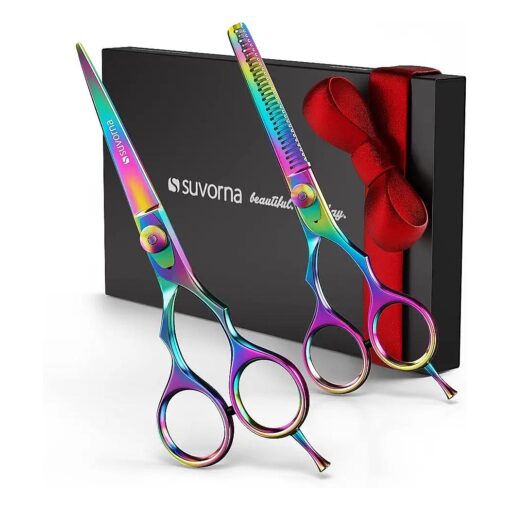 5.5" Hair Cutting Scissors Professional with Thinning Shears for Hair Cutting, Right Hand Professional Hair Scissors, Barber Shears Set, Hair Shears Professional, 2 piece Hair Cutting Shears .