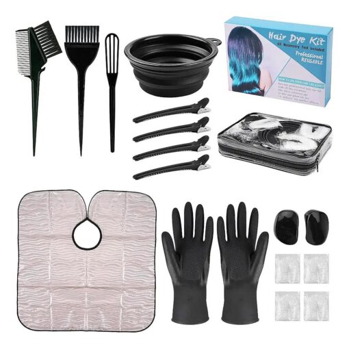 19-Piece Professional Hair Coloring Kit - Salon-Quality Hair Dye Tools Including Brush, Bowl for At-Home Use