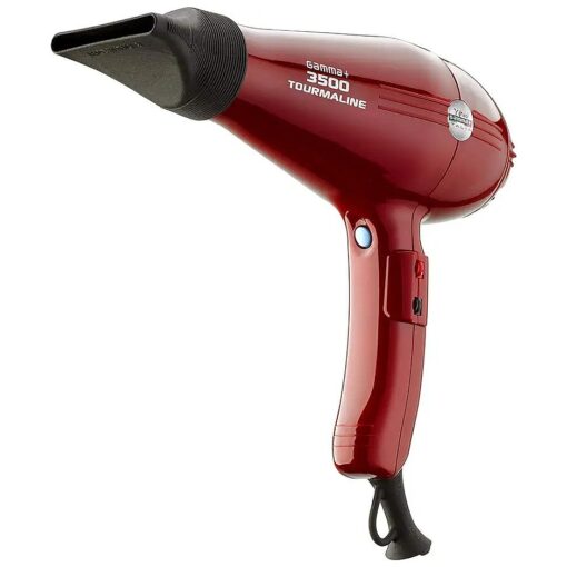 GAMMA+ 3500 Professional Salon Tourmaline Ionic Hair Dryer, 2 Nozzles, 6 Heat/Speed Settings