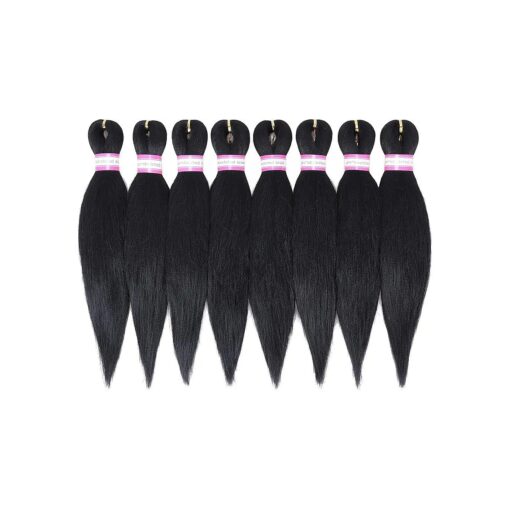 Pre-Stretched Braiding Hair Extensions Black-12 Inch 8 Packs Synthetic Braiding Hair Crochet Braids, Natural Easy Braid Crochet Hair, Hot Water Setting Professional Soft Yaki Straight Texture ( # 1B )