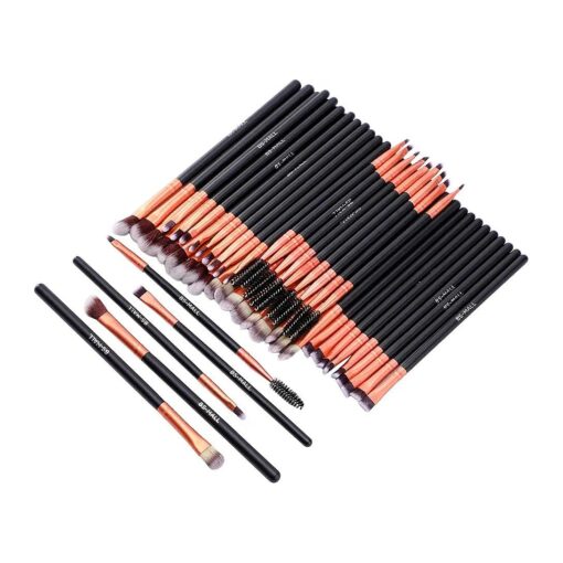 BS-MALL Eye Makeup Brushes 50 pcs Eyeshadow Makeup Brushes Set Soft Synthetic Hairs Wood Handle for Eyeshadow, Eyebrow, Eyeliner, Blending & Concealer