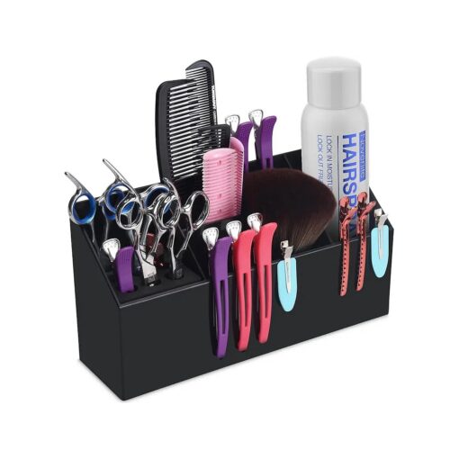 Noverlife Hair Scissors Large Storage Box, Shear Holder for Hair Salon, Scissor Holder, Hairdressing Combs Clips Scissors Professional Hairdressing Combs, Clips, Brushes Storage Racks Tool Box - Black