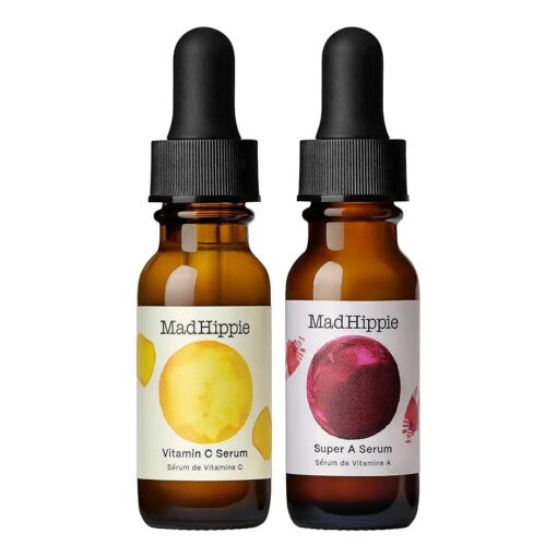 Mad Hippie Travel-Size Skin Care Set - Skin-Brightening Vitamin C Face Serum + Skin-Firming Super A Retinol Serum, Day & Night Dual Pack, 0.5 Fl Oz Ea ( 2 Piece Set )