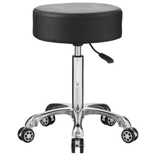 Professional Swivel Rolling Stool Adjustable Height Hydraulic Stool with Wheels for Clinic Dentist Spa Massage Salons Studio ( Black )