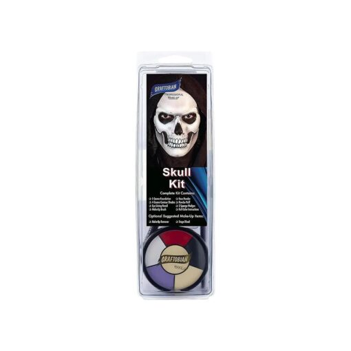 Graftobian Skull Makeup Kit - Skeleton Makeup Set for Costumes, Cosplay, and Halloween