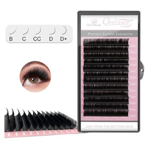 0.07 Thickness CC Curl 12mm Volume Mink Eyelash Extensions Silk Individual Lash Extensions Semi-permanent Pure Korean Silk lashes Soft Application for Professional Salon Use