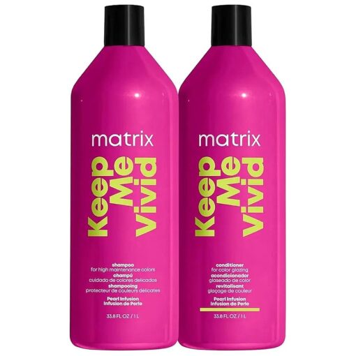 Matrix Keep Me Vivid Shampoo & Conditioner | Prolongs Color Vibrancy, Prevents Fading, & Enhances Shine | Sulfate-Free | For Color Treated Hair | Salon Shampoo & Conditioner | Packaging May Vary