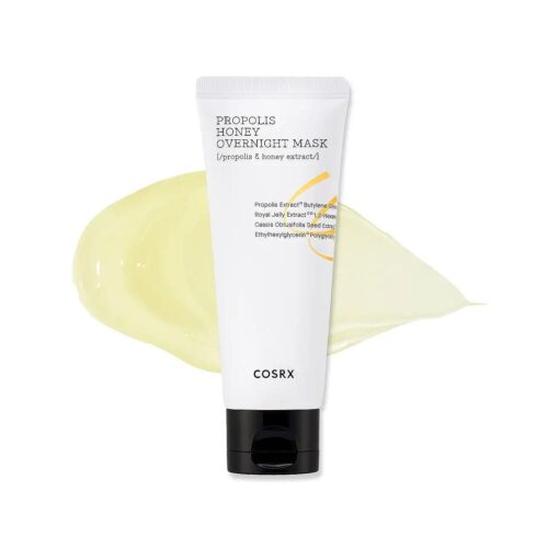 COSRX Full Fit Propolis Honey Overnight Mask | 2.03 fl.oz / 60ml | Propolis Extract 87 % | Korean Skin Care, Cruelty Free, Paraben Free