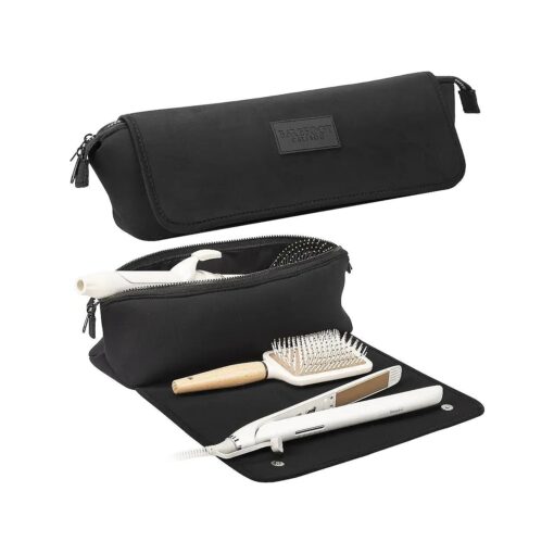 BAREFOOT CARIBOU Hair Tools Travel Bag and Heat Resistant Mat for Flat Irons, Straighteners, Curling Iron, and Haircare Accessories, 2-in-1 design, with Interior Pockets, Portable Organizer