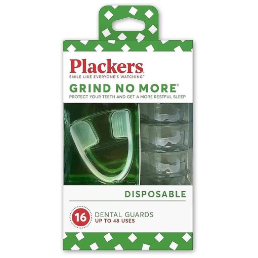 Plackers Grind No More Night Guard, Nighttime Protection for Teeth, BPA Free, Sleep Well, Ready to Wear, Disposable, One Size Fits All, 16 Count