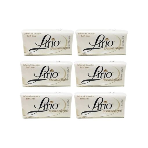 Lirio Dermatologico Bar Soap, Glycerin Enriched Antibacterial Soap, For Daily Use, Suitable for all Skin Types, 5.3 Oz, Pack of 6