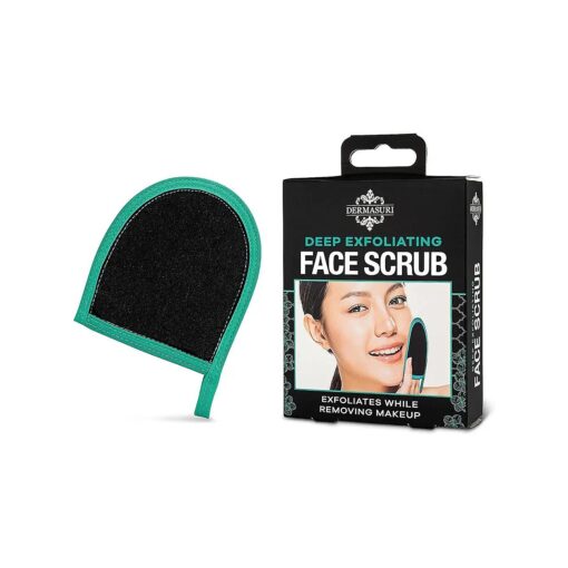 Dermasuri Deep Exfoliating Glove for Face - Exfoliating Mitt Face Scrub and Dead Skin Remover - Face Scrubber for Men & Women - Face & Neck Skincare - Face Exfoliator Tool - Shower & Dry Use ( 1 Pack )