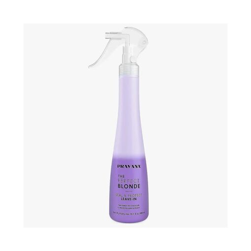 Pravana The Perfect Blonde Seal & Protect Leave-In Conditioner | Neutralizes Brassy, Yellow Tones | For Color-Treated Hair | Detangles, Protects, Moisturizes Strands