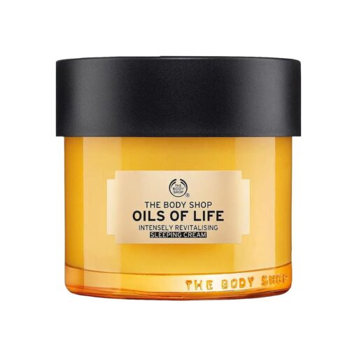 The Body Shop Oils Of Life Intensely Revitalising Sleeping Cream, 100 % Vegan Night Cream, 2.7 Oz