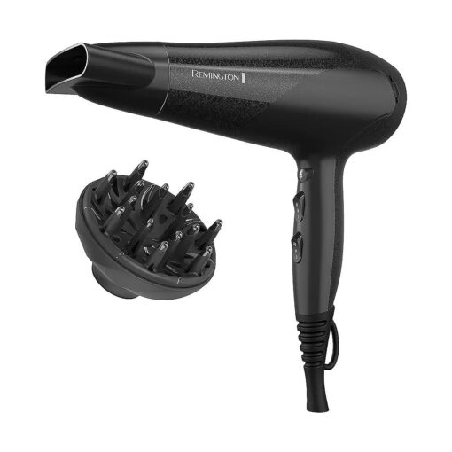 Remington Damage Protection Hair Dryer with Ceramic + Ionic + Tourmaline Technology, Black, 3 Piece Set