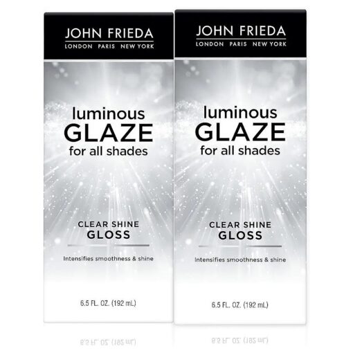 John Frieda Luminous Glaze Clear Shine Hair Gloss, Anti-Fade, Color Enriching Gloss, Safe for Color Treated Hair, 6.5 oz ( Pack of 2 )