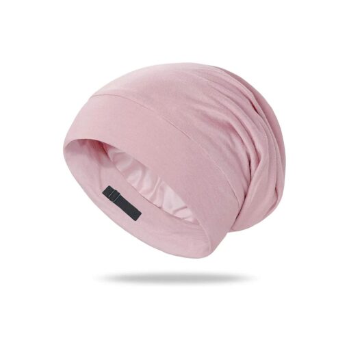 OLESILK 100 % Mulberry Silk Bonnet for Sleeping Women, Silk Hair Wrap for Sleeping, Silk Sleep Bonnet for Women & Men, Real Silk, Not Satin Pink