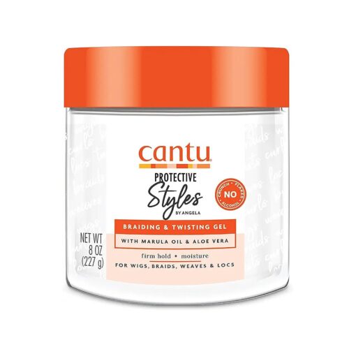 Cantu Protective Styles by Angela Braiding & Twisting Gel with Marula Oil & Aloe Vera, 8 Ounce