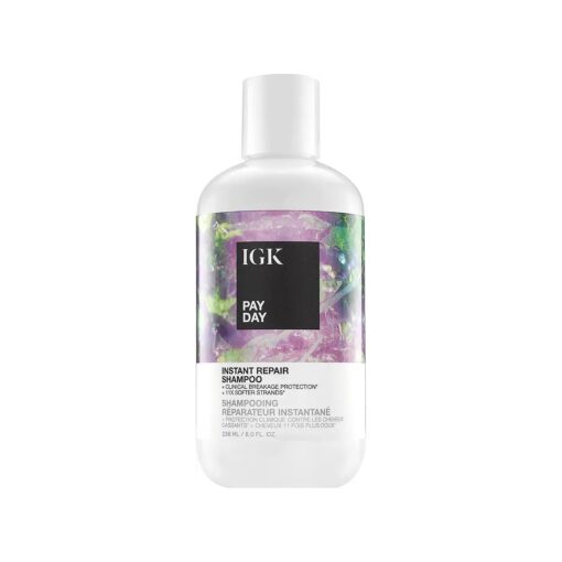 IGK PAY DAY Instant Repair Shampoo | Bond-Building + Damage Repair | Vegan + Cruelty Free | 8 Oz