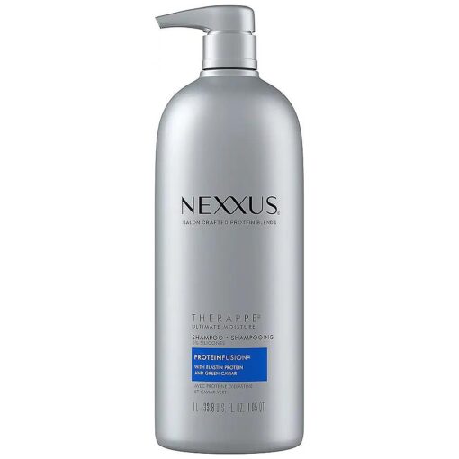 Nexxus Therappe Moisturizing Shampoo Ultimate Moisture for Dry Hair Silicone-Free, Moisturizing ProteinFusion with Elastin Protein and Green Caviar 33.8 oz