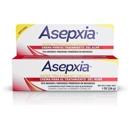 Asepxia Acne Spot Treatment Cream for Pimples and Blackheads with 10 % Benzoyl Peroxide, 1 ounce, White, ( GEN00669 )