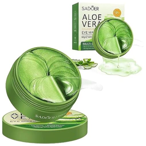 Under Eye Mask - 60 PCS Aloe Vera Under Eye Patches - Combat Puffy Eyes, Dark Circles, Fine Lines, and Wrinkles Using Pure Natural Extracts