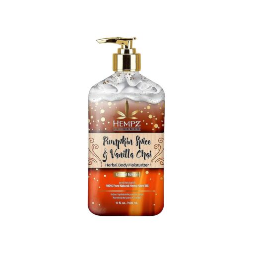 Limited Edition Pumpkin Spice & Vanilla Chai Herbal Moisturizing Body Lotion ( 17 oz ) - Fall Scented for Women or Men with Dry or Sensitive Skin - Hydrating Moisturizer for Daily Radiance