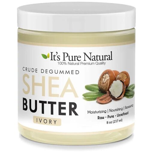 -World 's First Crude Degummed African Ivory Shea Butter ( 8 oz ) - 100 % Pure & Natural Body Butter for Dry, Cracked Skin, Eczema, Stretch Marks & Anti-Aging