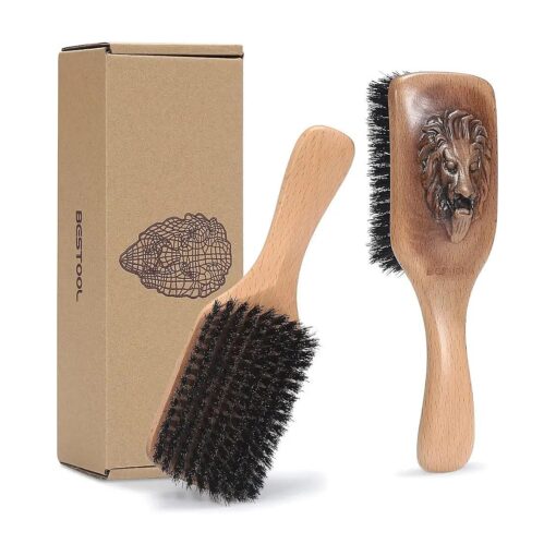 BESTOOL 100 % Pure Boar Bristle Hair Brush for Thin, Fine and Medimum Hair Type Premium Unique Design Boar Bristle Hairbrush to Improve the Texture and Vibrancy From Roots to Hair Ends