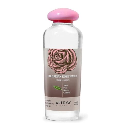 Alteya Organics Rose Water Natural Facial Toner, 17 Fl Oz/500mL Pure Bulgarian Rosa Damascena Flower Water, Award-Winning Moisturizer BPA-Free Bottle with Reducer