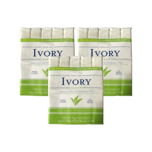 Ivory Soap, Pure Clean, 3.17 oz Bars, 10 each, Pack of 3 ( 30 Bars Total )