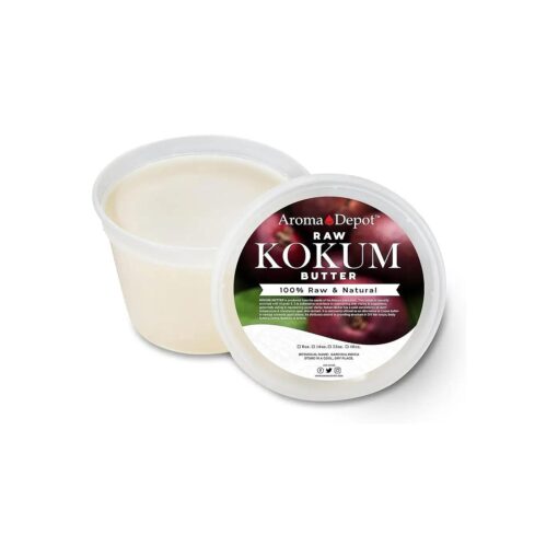 Aroma Depot 12 oz Raw Kokum Butter Great for Skin, Body, and Hair, 100 % Pure I Natural I Cold Pressed I Thickener for Body Butters, Sunscreens, Soaps, Deodorants, and Lotions .