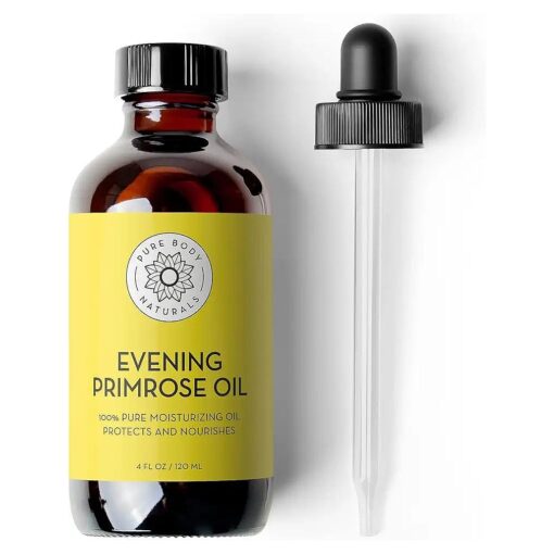 Pure Body Naturals Evening Primrose Oil - Liquid, not Capsules - for Face, Skin and Hair, 4 fl oz