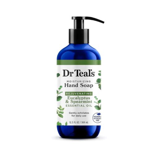 Dr Teal 's Gentle Exfoliating Liquid Hand Soap, Eucalyptus & Spearmint Essential Oil, 12.5 fl oz ( Packaging May Vary )