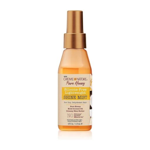 Creme of Nature Pure Honey Silicone-Free Lightweight Shine Mist for Dry, Dehydrated Hair, 4 Fl Oz ( Pack of 1 )