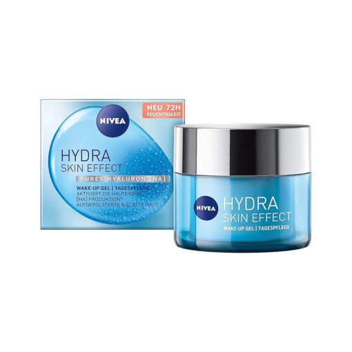 NIVEA Hydra Skin Effect Wake-Up Gel ( 50 ml ), Smooth Day Cream with Pure Hyaluronic Acid for 72h Moisture