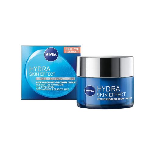 Hydra Skin Effect Regenerating Gel Cream ( 50 ml ), Night Cream for Smooth Skin Overnight, Light Night Cream with Pure Hyaluronic [ HA ] for 72h Moisture