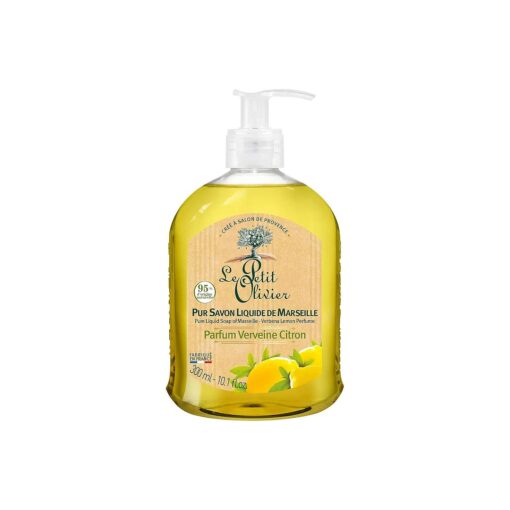 Le Petit Olivier Pure Marseille Liquid Soap - Verbena Perfume - Gently Cleanses Skin - Delicately Perfumed - Vegetable Origin Based - 10.1 oz