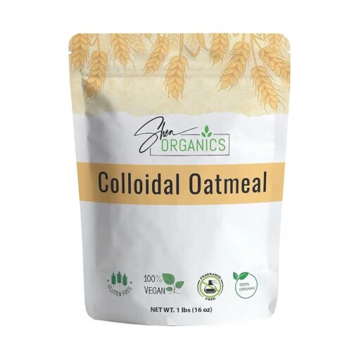 Shea Organics Organic Colloidal Oatmeal Powder - 16 OZ | Ideal for Oatmeal Baths and Soap Making | Bulk Oatmeal for Skin Care | Oatmeal Bath for Itching