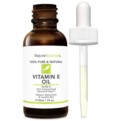 Vitamin E Oil - 100 % Pure & Natural, 42,900 IU, Repair Dry, Damaged Skin from Surgery & Acne, Age Spots & Wrinkles, Boost Collagen for Moisturized, Youthful-looking Skin, d-alpha tocopherol