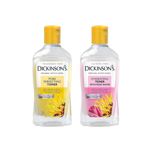 Dickinson 's Witch Hazel Facial Toner Duo : Original Pore Perfecting Toner ( 1 16 Fl, Oz Bottle ) and Enhanced Hydrating Toner with Rosewater ( 1 16 Fl, Oz Bottle ), 100 % Natural