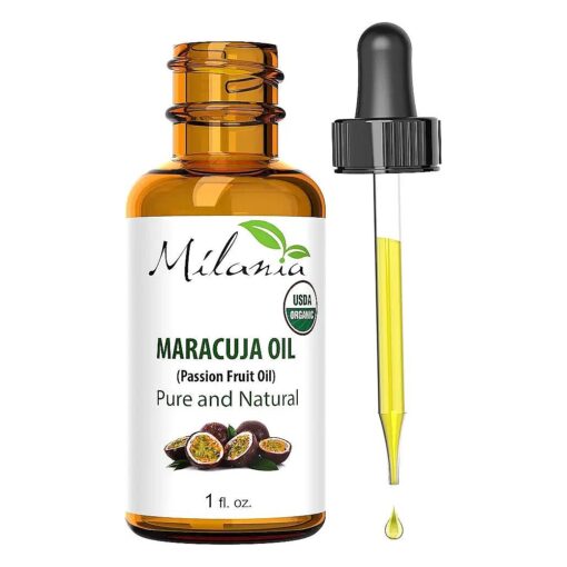 Premium Organic Maracuja Oil, Pure Virgin Passion Fruit Oil, 1 fl, oz Cold-Pressed Extracted Aceite de Marula Unrefined