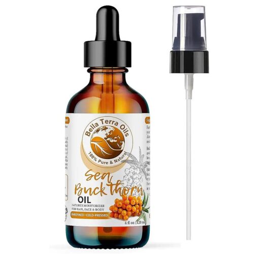 Bella Terra Oils - Seabuckthorn Berry Oil 4oz - Experience Nature 's Luxurious Touch, Brimming with Vitamin E & Carotenoids, Transcend Ordinary Skincare