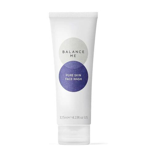 Balance Me Pure Skin Face Wash - 99 % Natural Facial Cleanser - Aloe Very & Orange Extracts Reduce Blemishes & Hydrates Skin - Calms Combination Skin - Made In Uk - 125 Ml